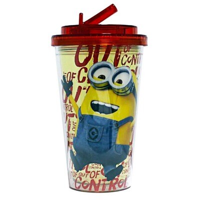 Out of Control Minions Despicable Me 16 oz. Flip-Straw Travel Cup
