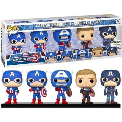 Captain America: Through the Ages Marvel Year of the Shield Funko Pop 5-Pack Amazon Exclusive