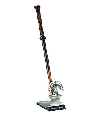 Pomona Sprout Harry Potter Wand Replica with Pewter Stand