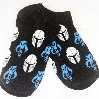 Mandalorian Helmet and Mythosaur All-Around Star Wars The Mandalorian No-Show Ankle Socks