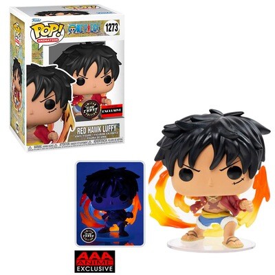Red Hawk Luffy (Glow in the Dark) One Piece Funko Pop Animation AAA Anime Exclusive Glow Chase Limited Edition (NOT MINT)