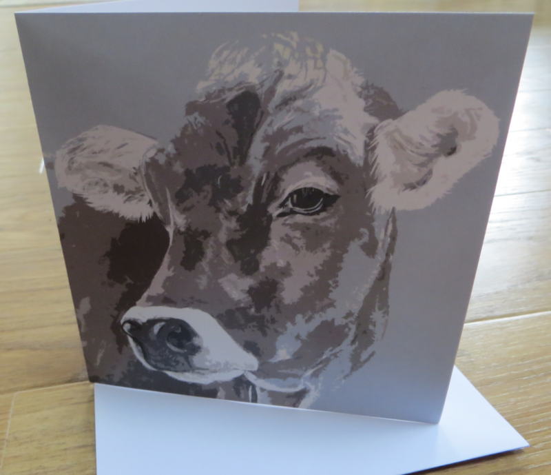 &#39;Brown Swiss Miss&#39; Blank Greetings Card