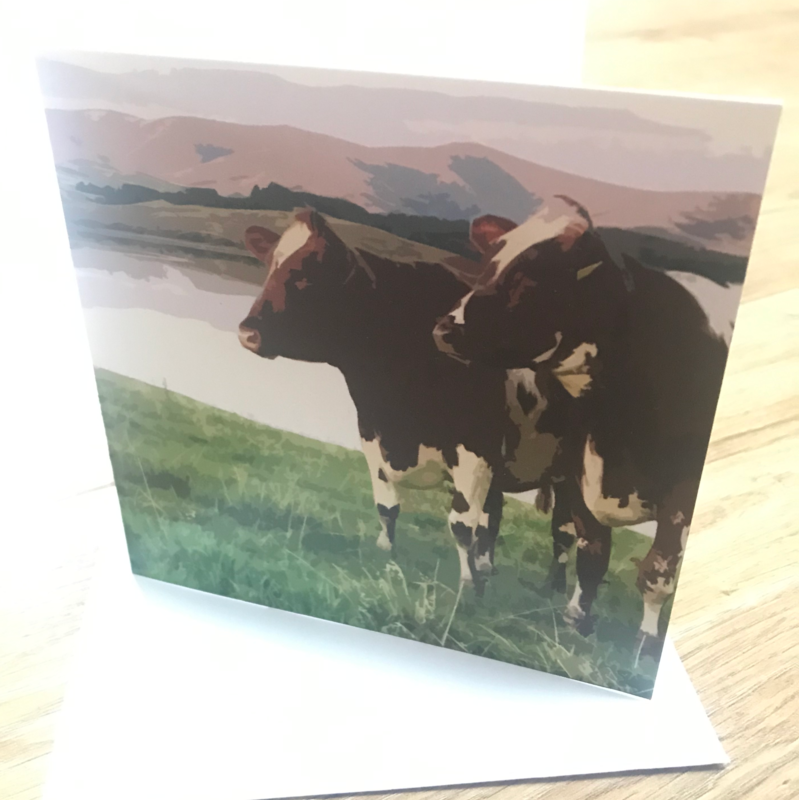 &#39;Shorthorns Overlooking Killington&#39; Design Greetings Card
