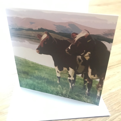 'Shorthorns Overlooking Killington' Design Greetings Card