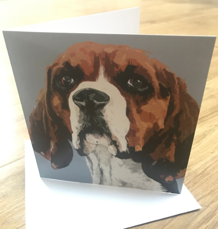 &#39;Proud Beagle&#39; Blank Greetings Card​