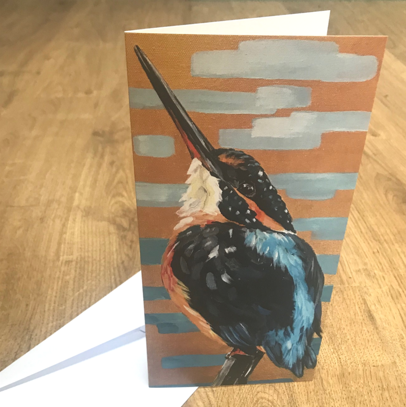 &#39;Kingfisher -  Looking to the Sky&#39; Blank Greetings Card