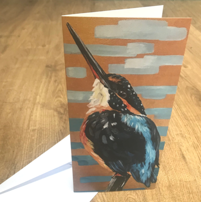 'Kingfisher -  Looking to the Sky' Blank Greetings Card