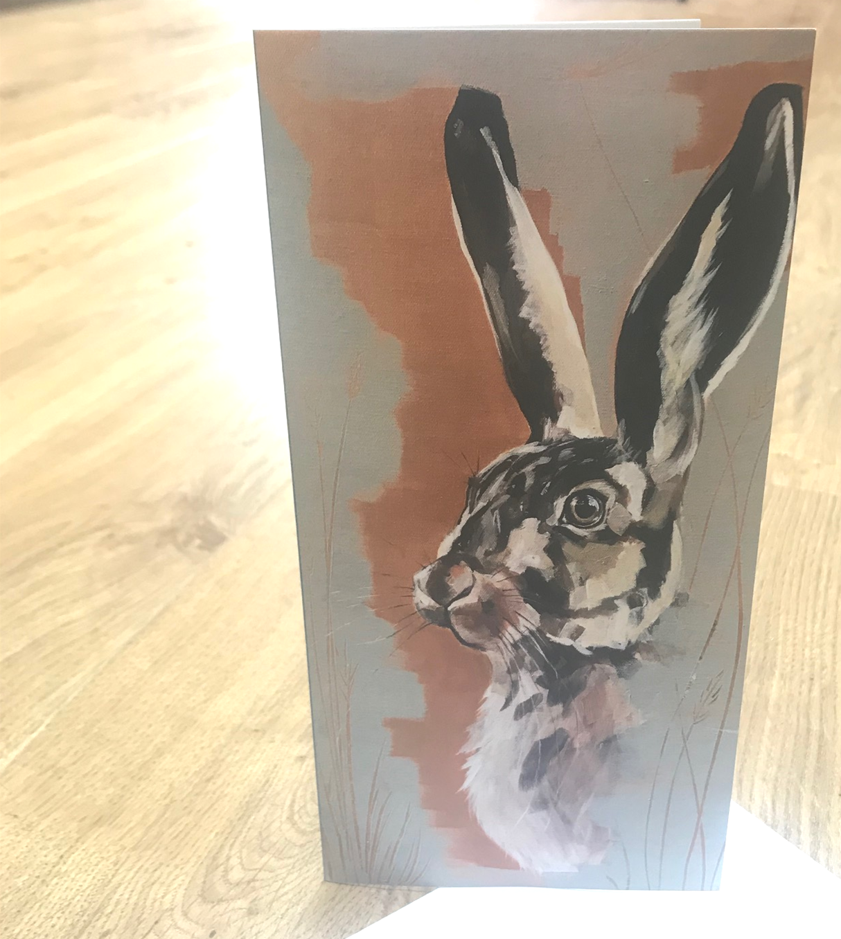 &#39;Hiding Hare&#39; Blank Greetings Card