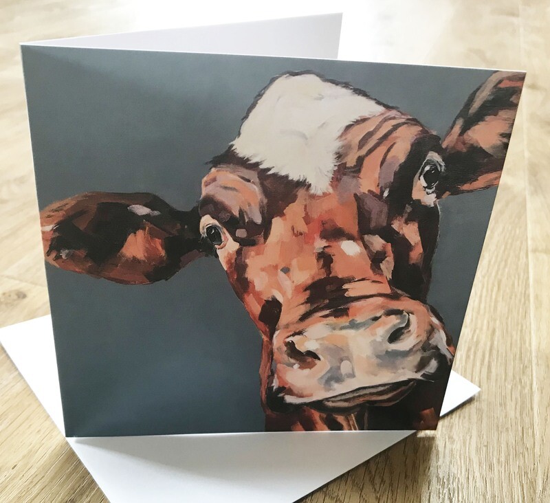 &#39;Pansy&#39; Dairy Shorthorn - Blank Greetings Card