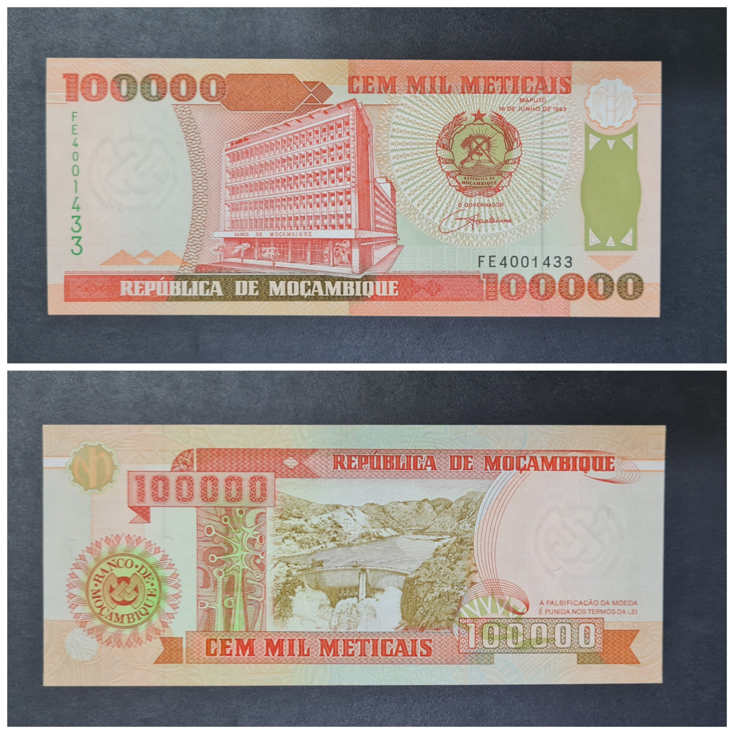 MOZAMBIQUE 100000 METICALS UNC