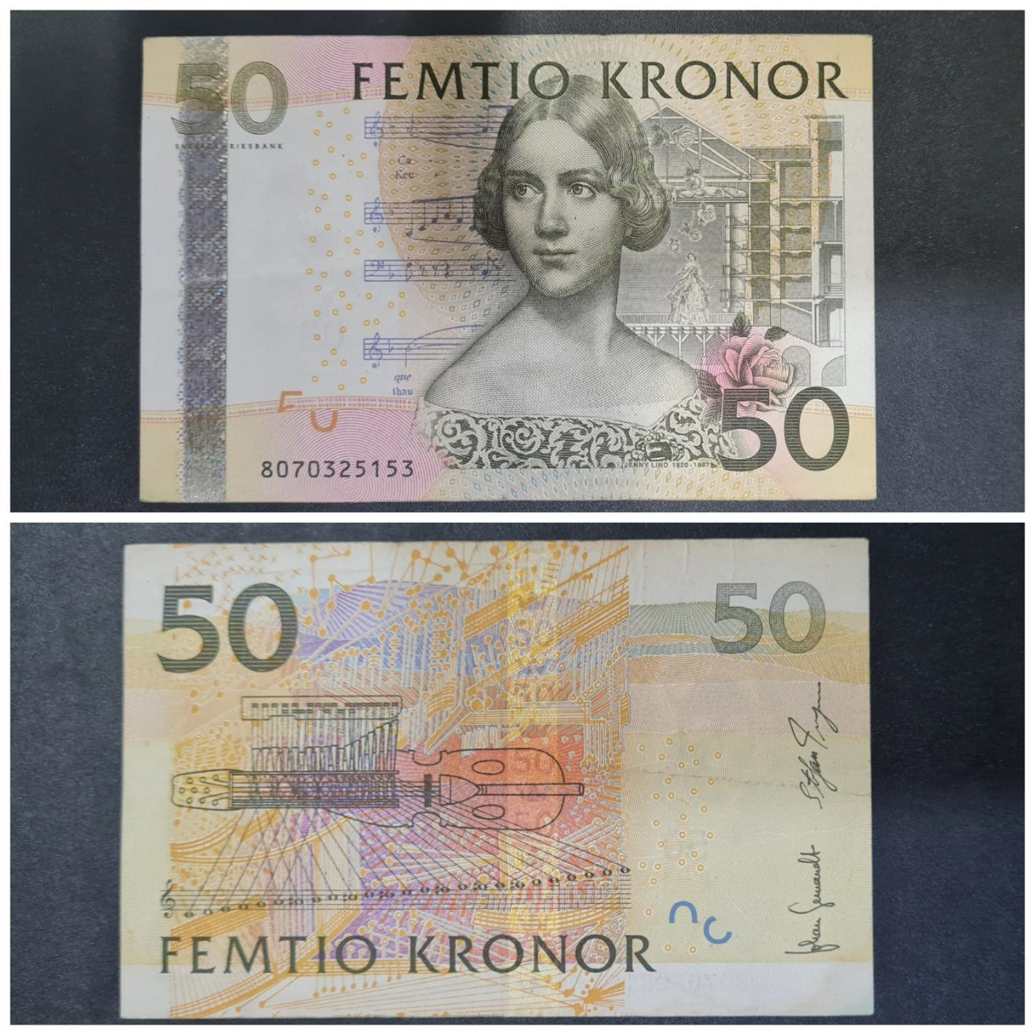 SWEDEN 50 KRONER USED BANKNOTE