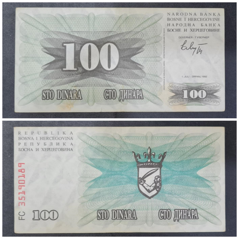 BOSNIA AND HERZE 100 DINAR USED
