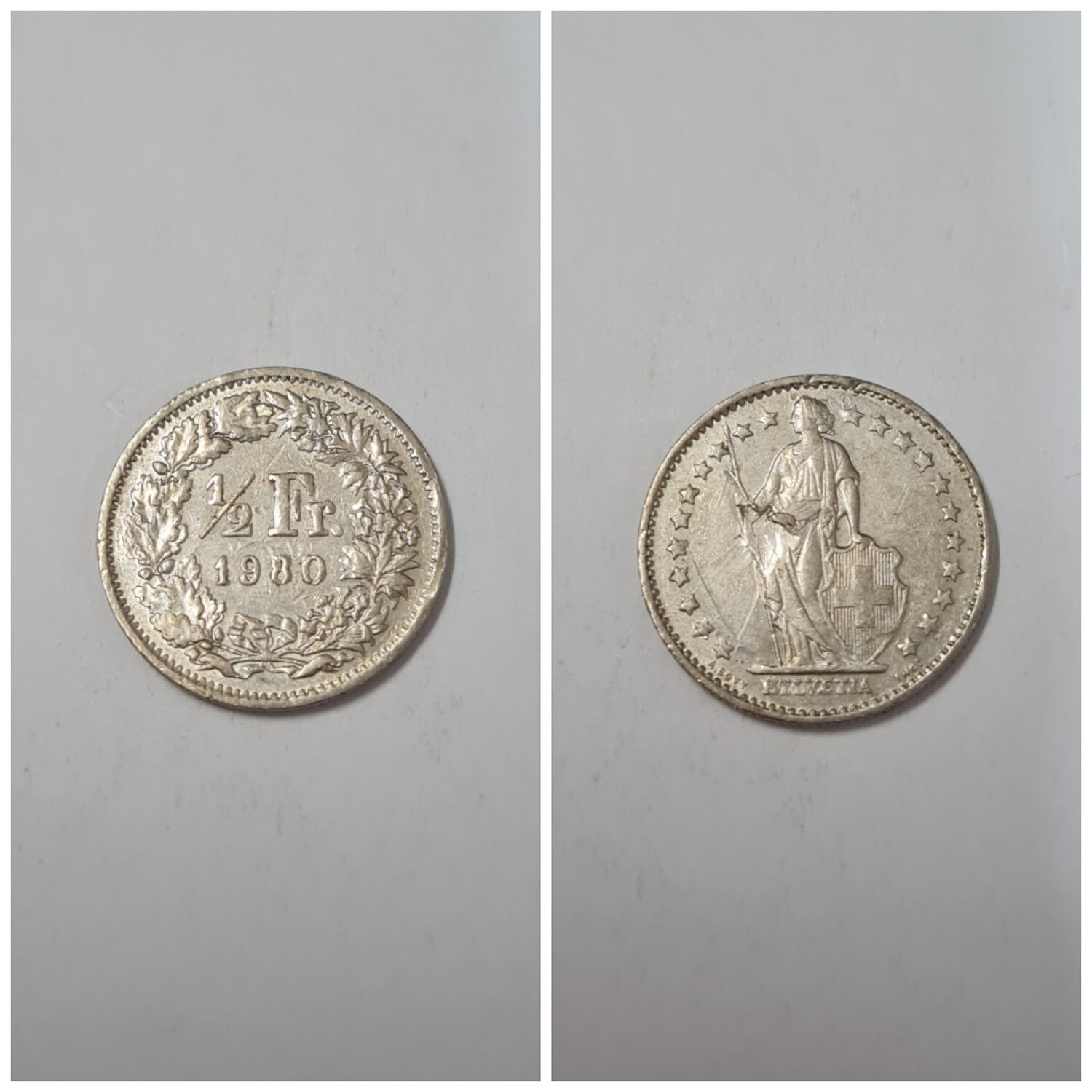 SWITZERLAND 1/2 FRANC 1980