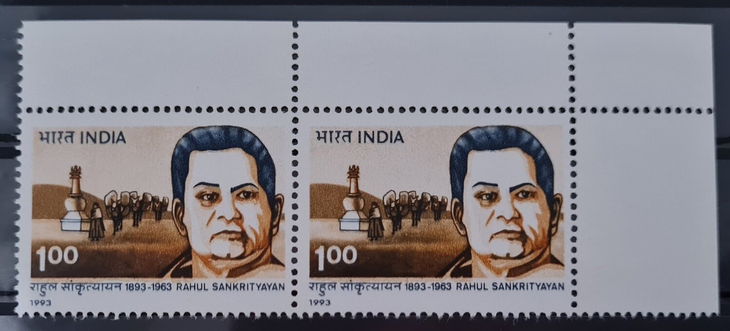 INDIA-BIRTH CENTENARY OF RAHUL SANKRITYAYAN 1993 MNH Pair of stamps