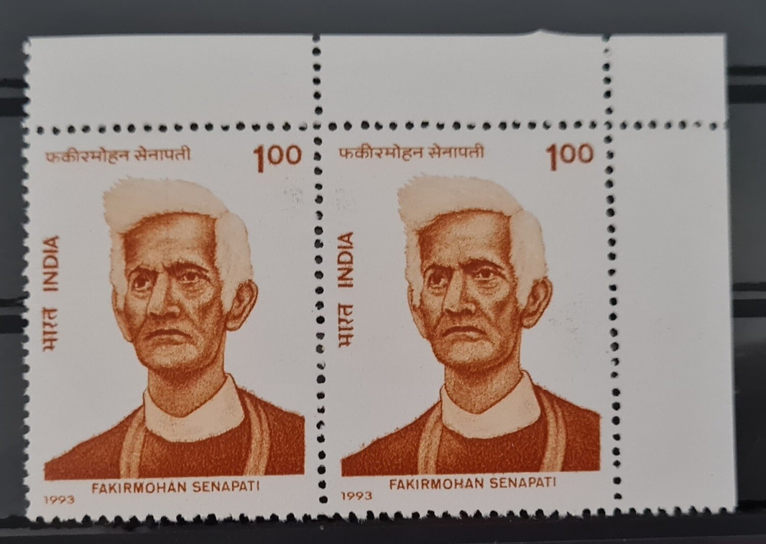 INDIA-150th BIRTH ANNIV.OF FAKIRMOHAN SENAPATI   1993  MNH  pair of stamps