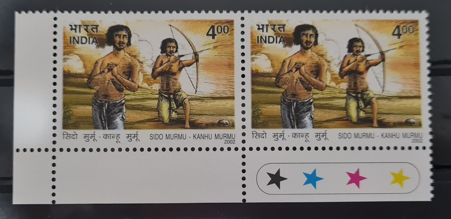 INDIA-SIDO MURMU &amp; KANHU MURMU  2002  MNH  pair of stamps with traffic lights