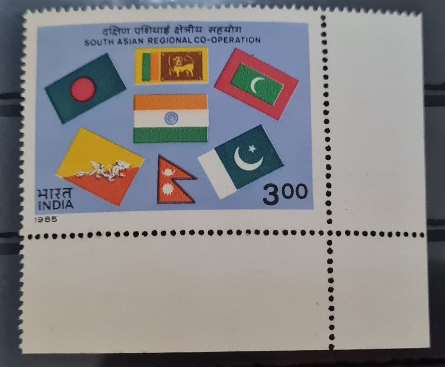 INDIA-SAARC , FLAGS OF MEMBERS  1985  MNH