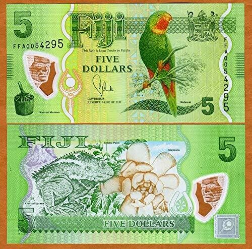 FIJI 5 DOLLAR POLYMER UNC