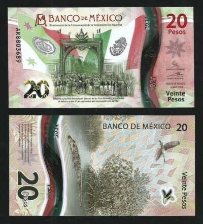 MEXICO 20 PESOS POLYMER UNC