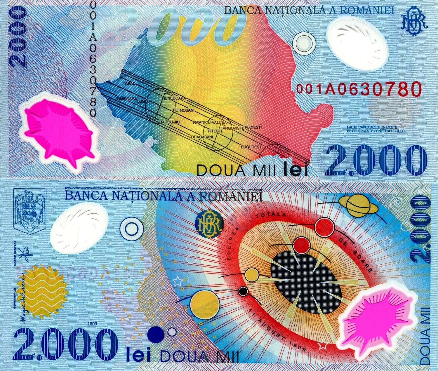 ROMANIA 2000 LEI POLYMER UNC