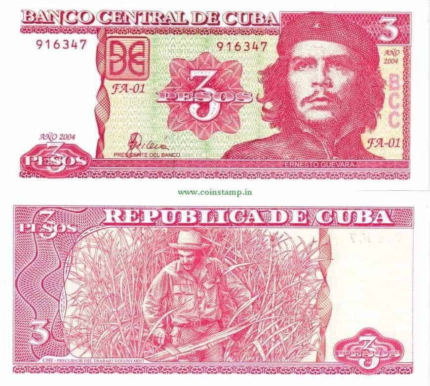 CUBA 3 PESOS CHE GUEVARA
