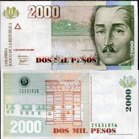 COLUMBIA 2000 PESOS UNC