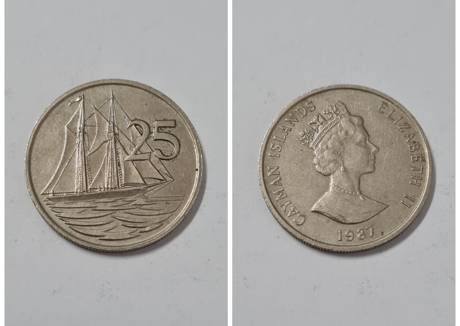 CAYMAN ISLANDS 25 CENTS 1987