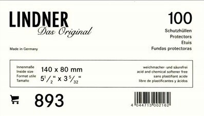 Lindner Plastic Currency - Banknote Sleeve, 140 X 80MM -MADE IN GERMANY