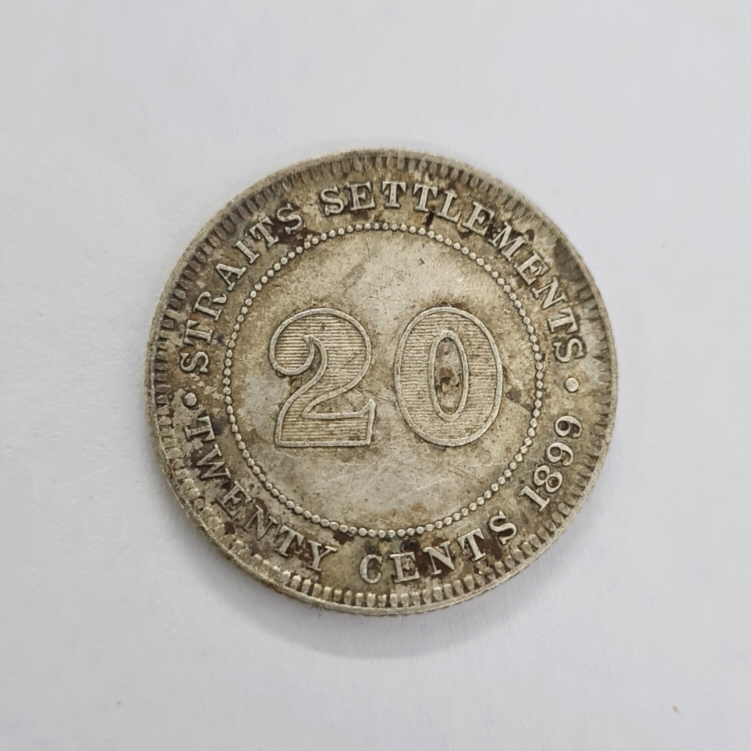 STRAIT SETTLEMENT 20 CENTS-VICTORIA-1899
