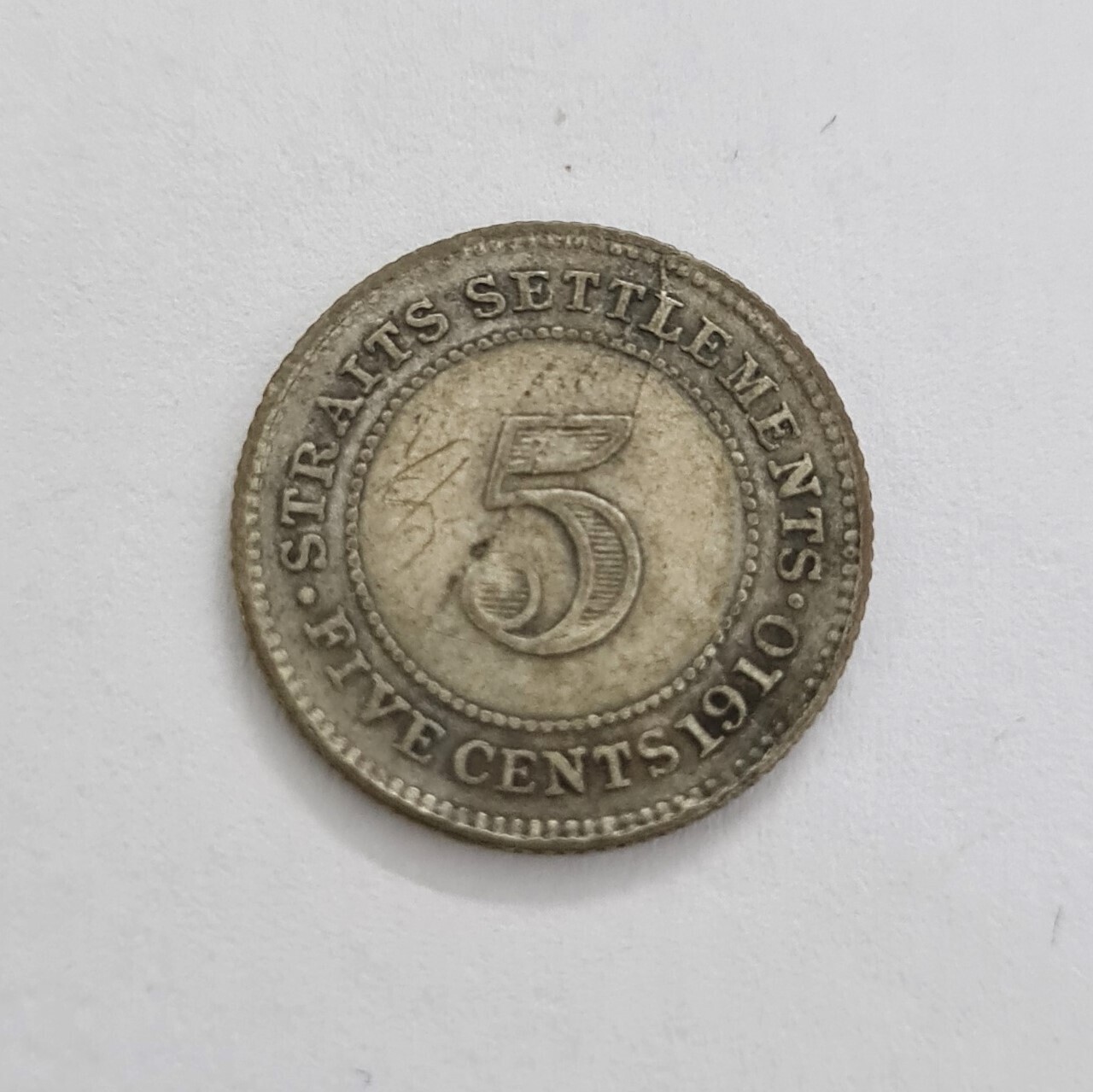 STRAIT SETTLEMENT-5 CENTS - EDWARD VII-1910