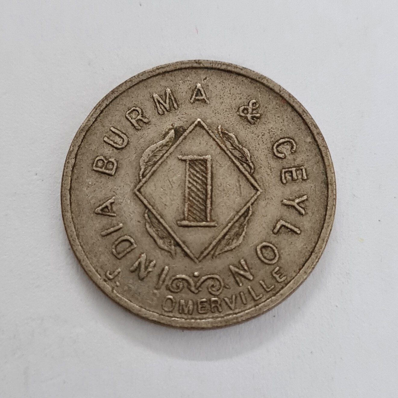 AUTOMATIC MACHINE CO INDIA - BURMA &amp; CEYLON 1 CENTS TOKEN ( J H SOMERVILLE )