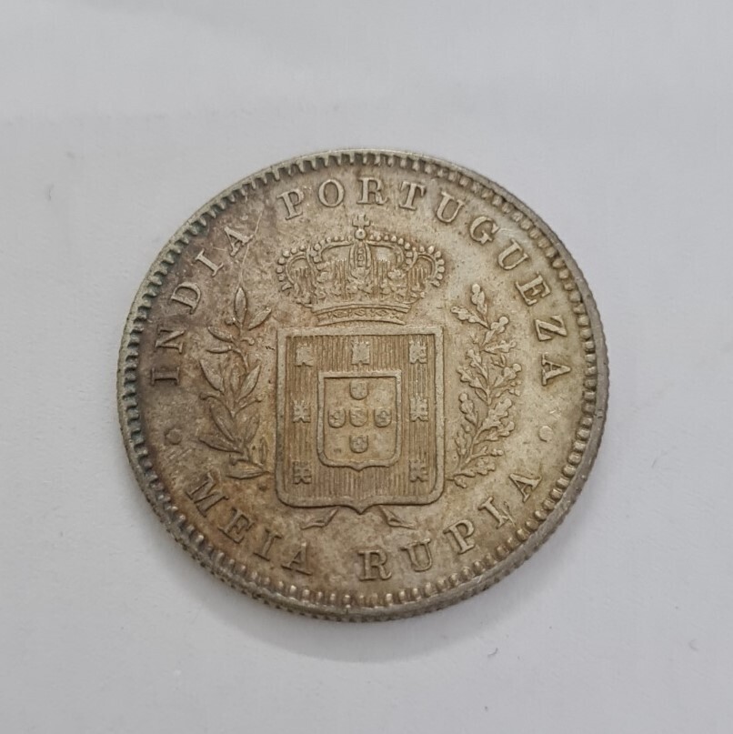 PORTUGUESE INDIA-½ RUPIA - LUÍZ I-1881
