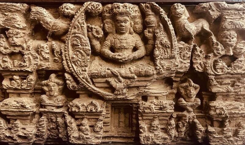 VERY OLD BHAGAVATHI PANEL-WOODEN CARVING