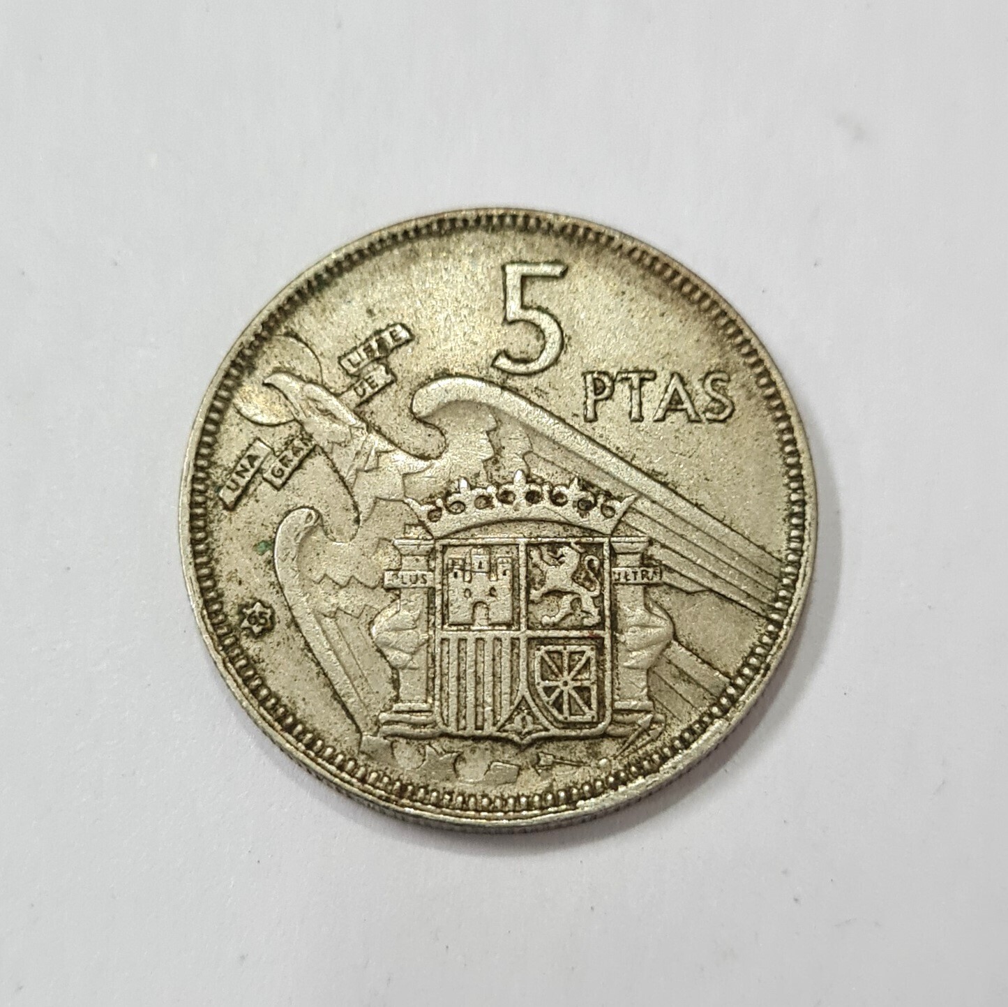 SPAIN-5 PESETAS-FRANCISCO FRANCO-1957