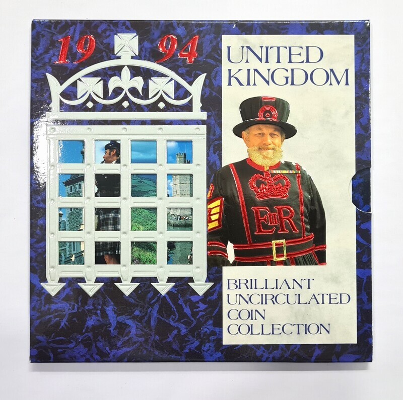 UK, 1994 BRILLIANT UNCIRCULATED COIN COLLECTION, ISSUED BY THE ROYAL MINT IN COLOUR