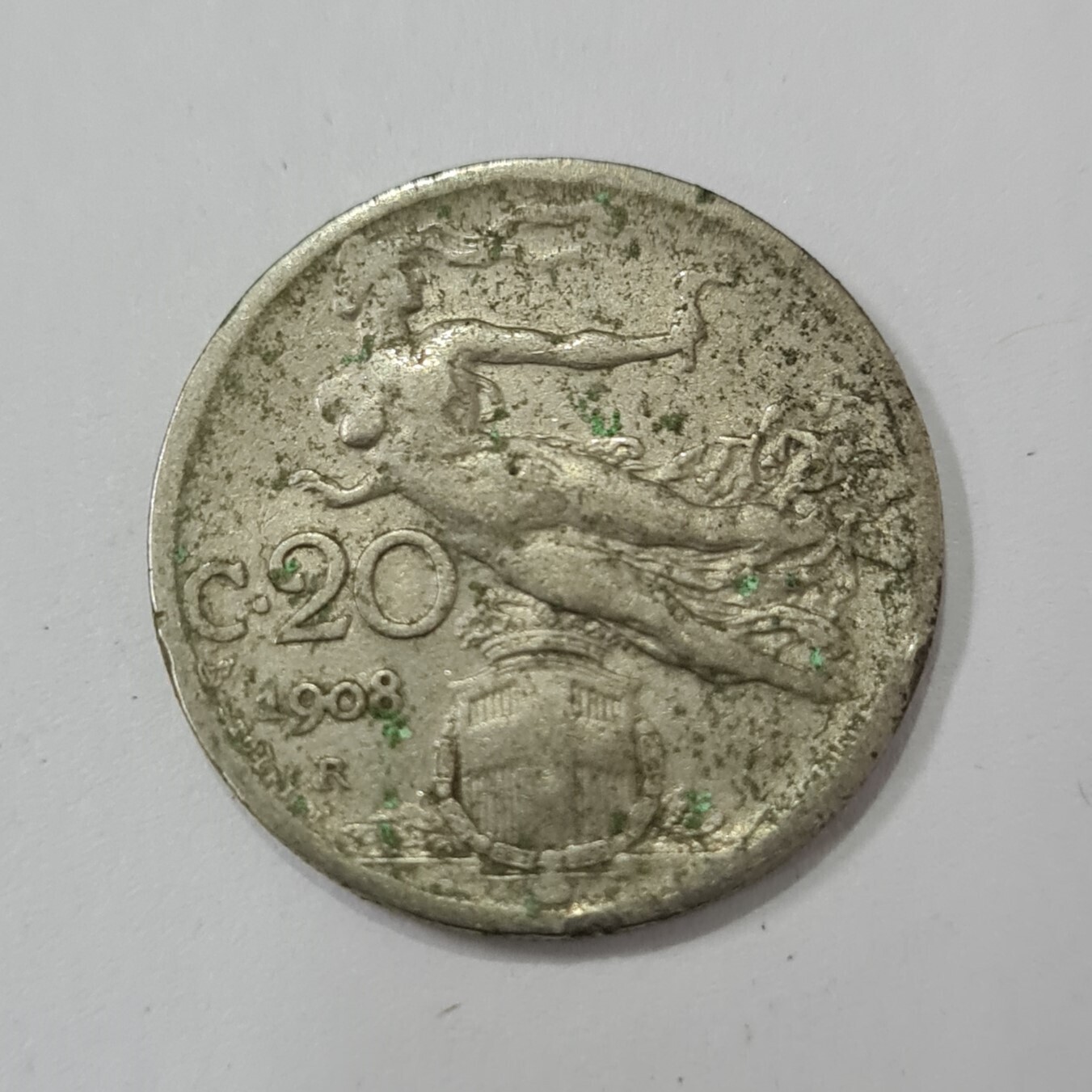 ITALY-20 CENTESIMI - VITTORIO EMANUELE III-1908