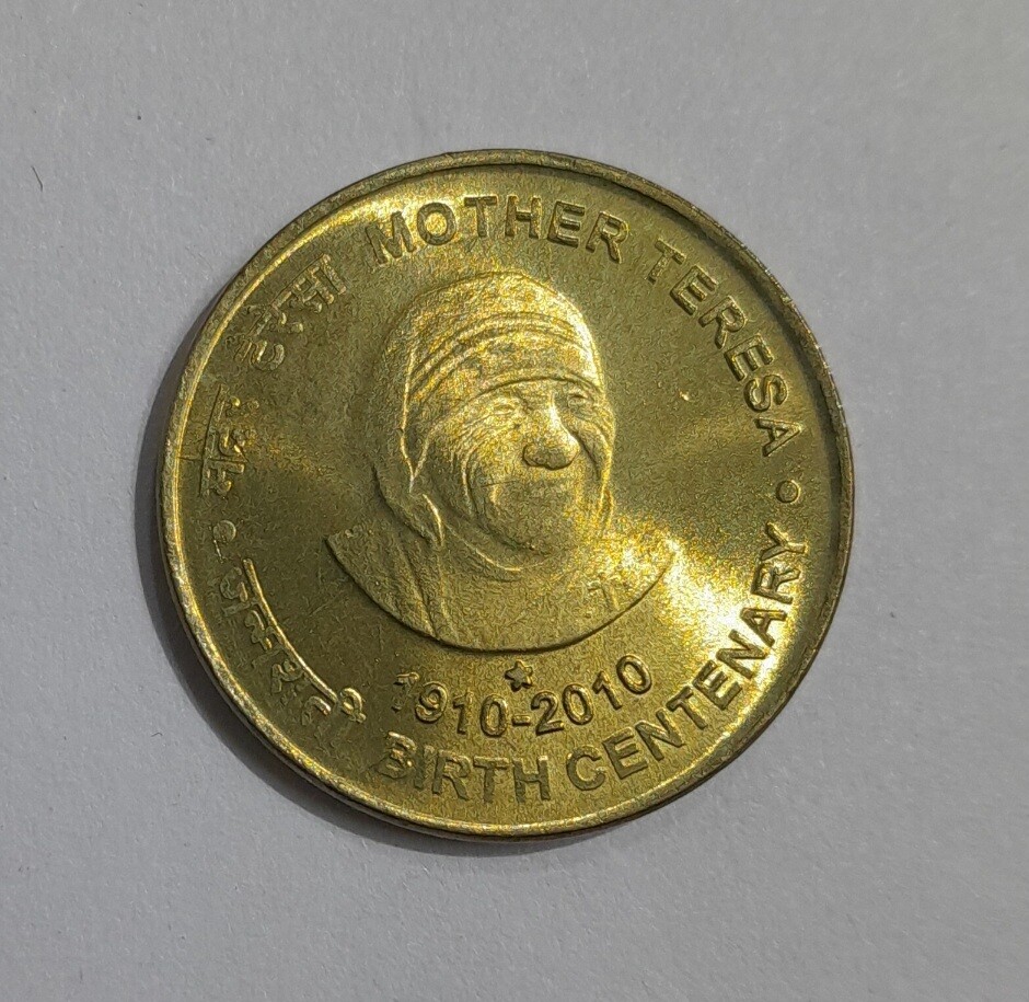 5 RUPEES- MOTHER TERESA HYDERABAD MINT  2010