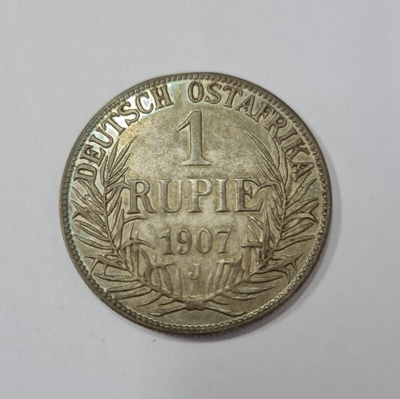 GERMAN EAST AFRICA- 1 RUPIE WILHELM II-1907-SILVER