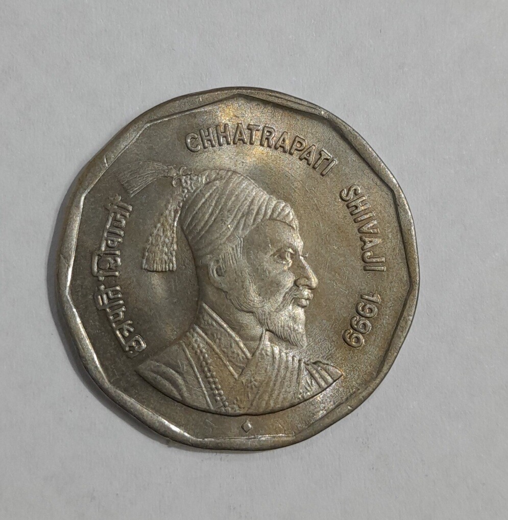 INDIA- 2 RUPEES, CHHATRAPATI SIVAJI, YEAR-1999 UNC