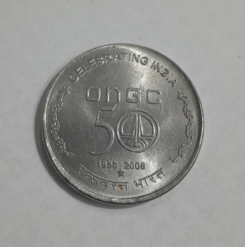 INDIA- 5 RUPEES- ONGC YEAR-2006 UNC