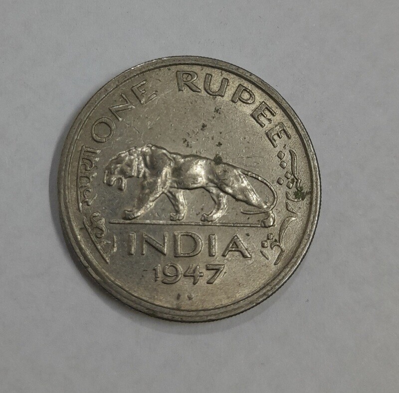 BRITISH INDIA 1 RUPEE 1947