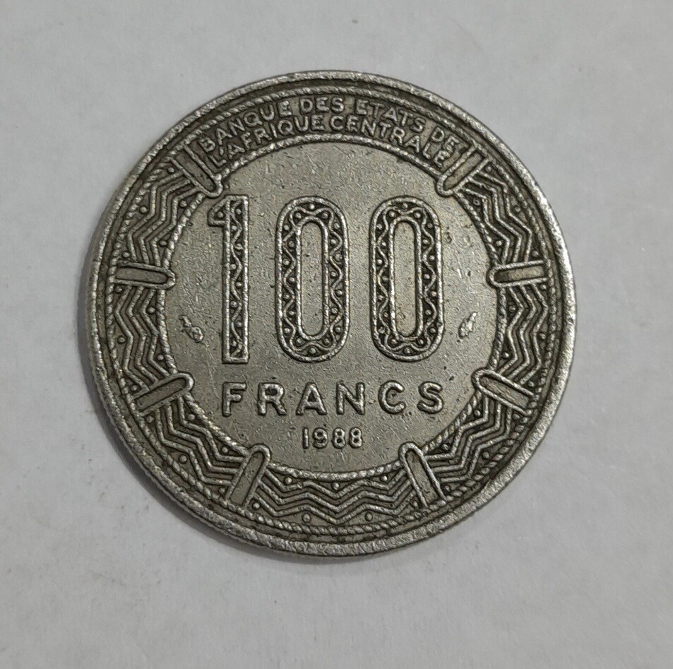CENTRAL AFRICAN REPUBLIC 100 FRANCS 1988