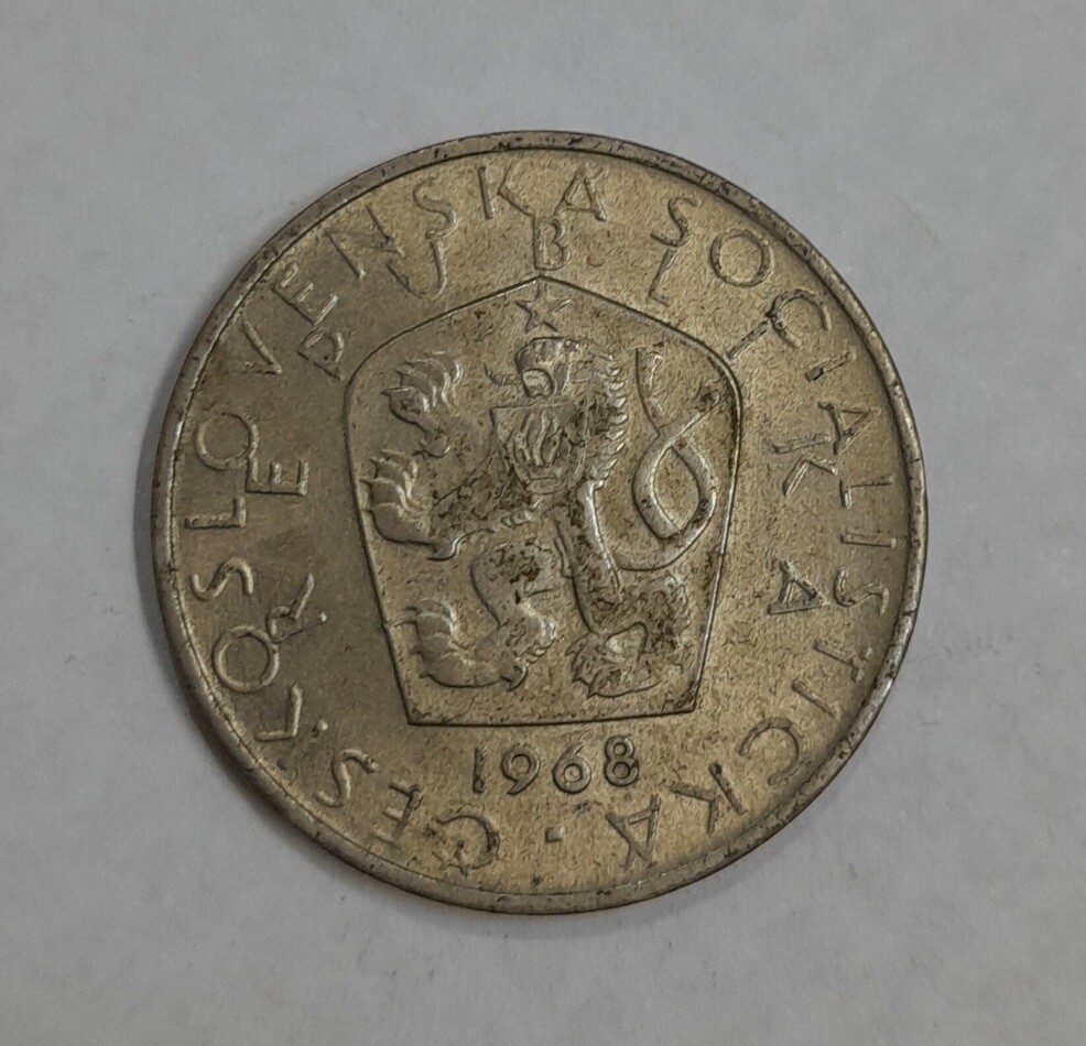 CZECHOSLOVAKIA-SOCIALIST REP 5 KORUN 1968