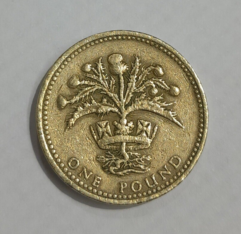 UNITED KINGDOM 1 POUND- SCOTTISH THISTLE 1984