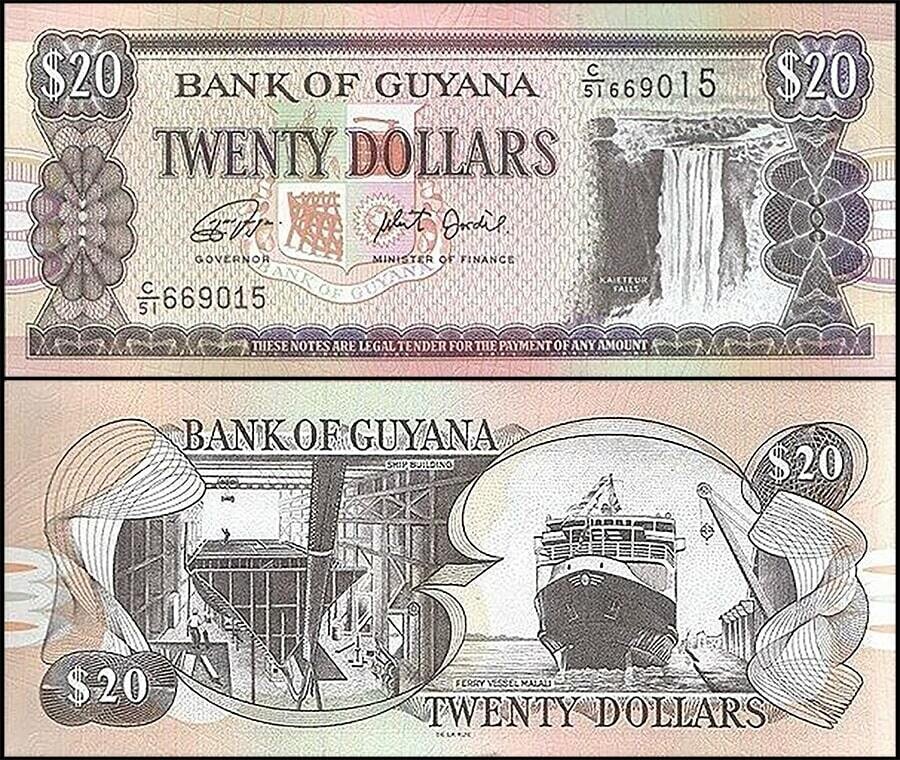 GUYANA 20 DOLLARS UNC