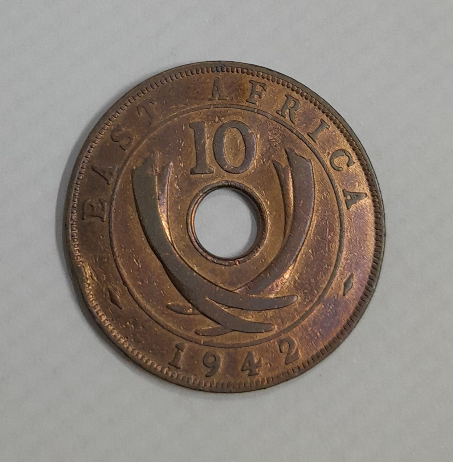 EAST AFRICA 10 CENTS 1942
