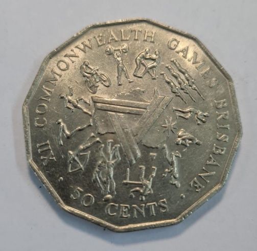 AUSTRALIA 50 CENTS 1982,XII COMMONWEALTH GAMES