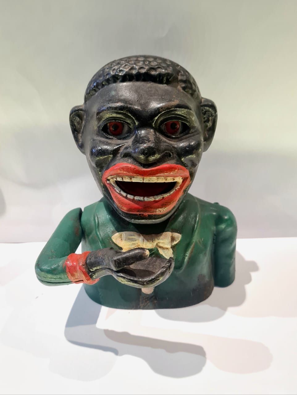 1880&#39;S VINTAGE BLACK BOY MONEY BOX MADE IN US