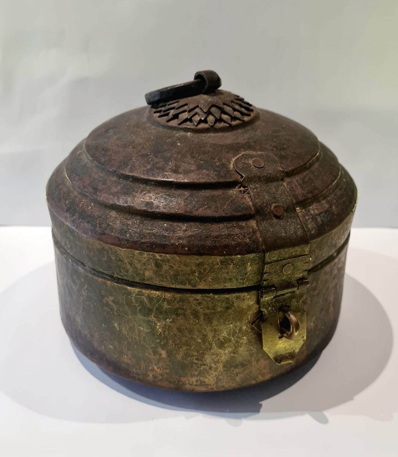 OLD BRASS STORAGE BOX