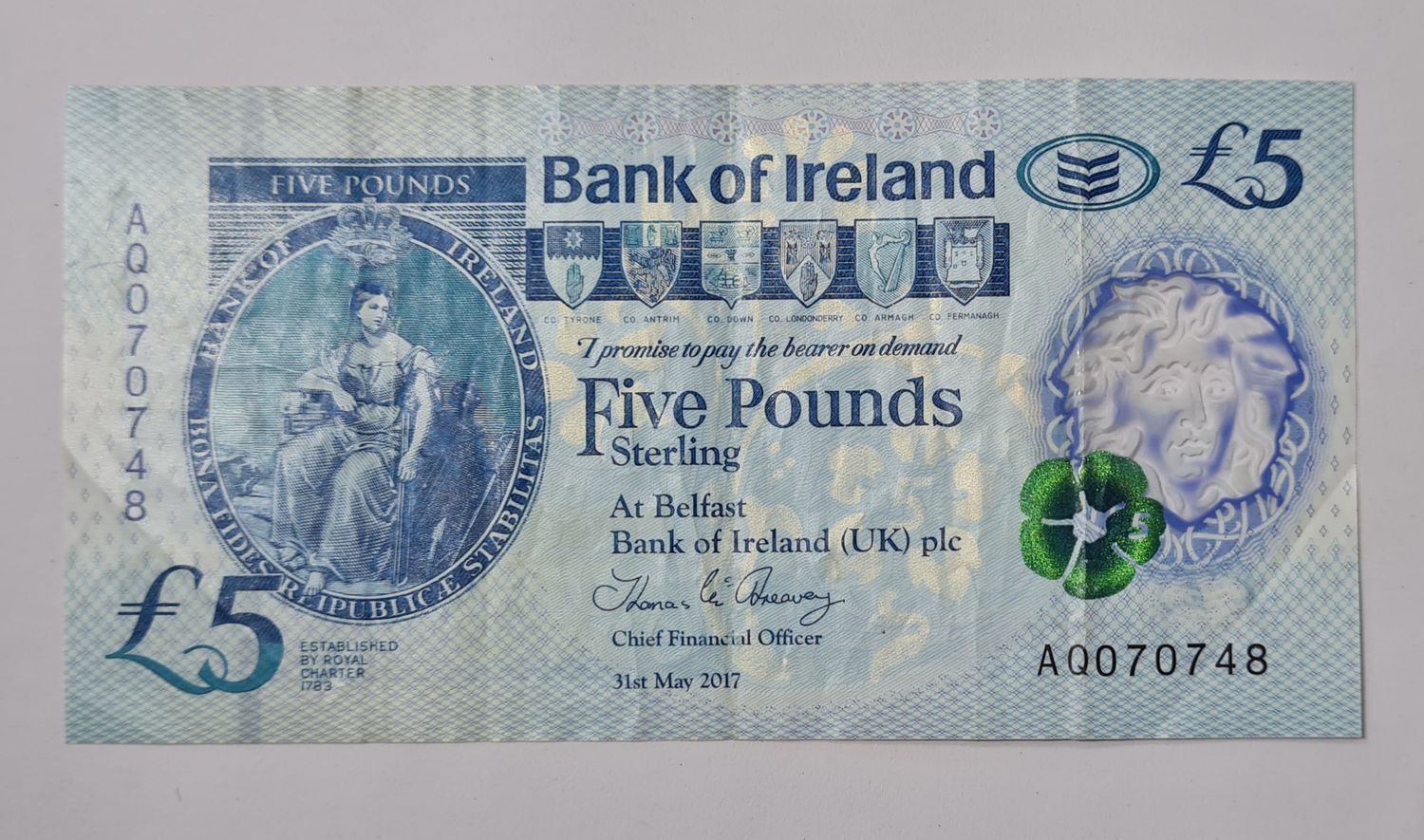 IRELAND 5 POUNDS USED